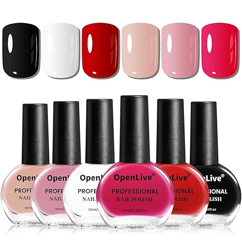 Juego de Esmalte de Uñas de 10ml, Rosa Desnudo, 6 Colores, Marrón, Rojo, Púrpura, para Todas las Estaciones, Color Neutro, Esmalte de Uñas de Secado