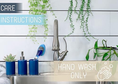 Miniatura 3 de NAT & Jules Chic - Juego de 4 accesorios de baño de cerámica redondeados modernos de 4.5 pulgadas, decoración y organización del hogar, perfectos