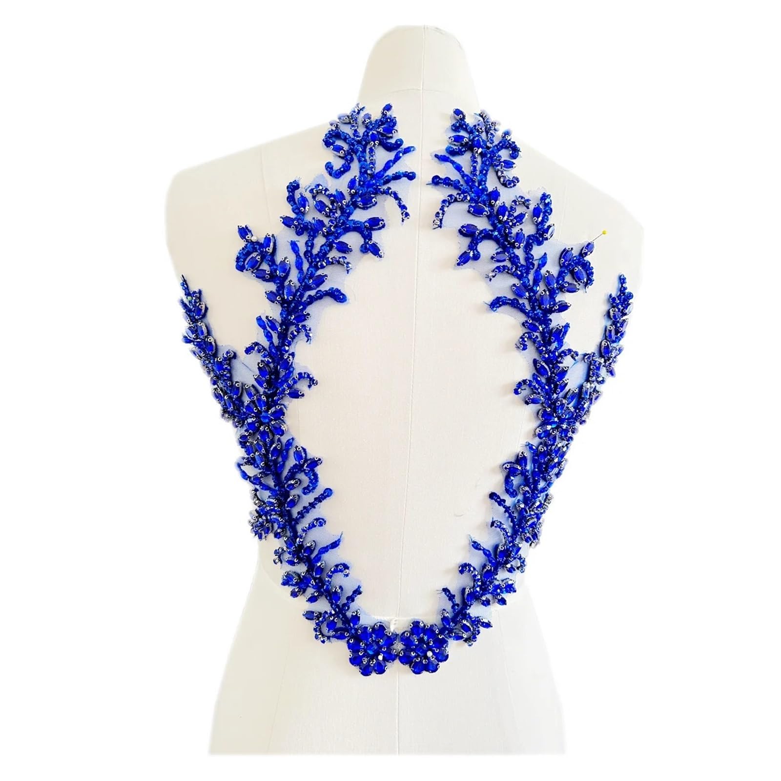 Koronkowe naszywki haftowane, Koralikowa, cekinowa, koronkowa aplikacja Rhinestone wielokolorowa do sukienki