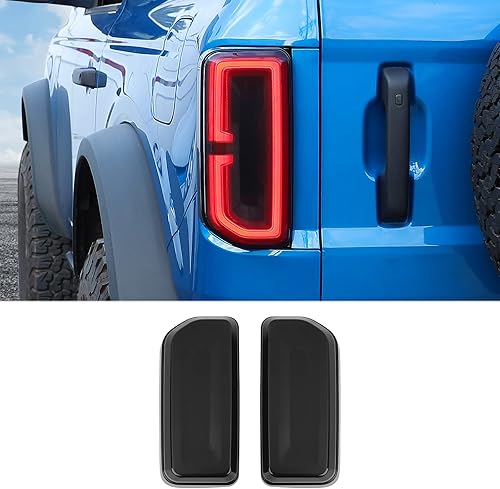 Cubierta de luz trasera compatible con Ford Bronco 2021 2022 2023, protector de lámpara trasera, accesorios exteriores (negro ahumado)