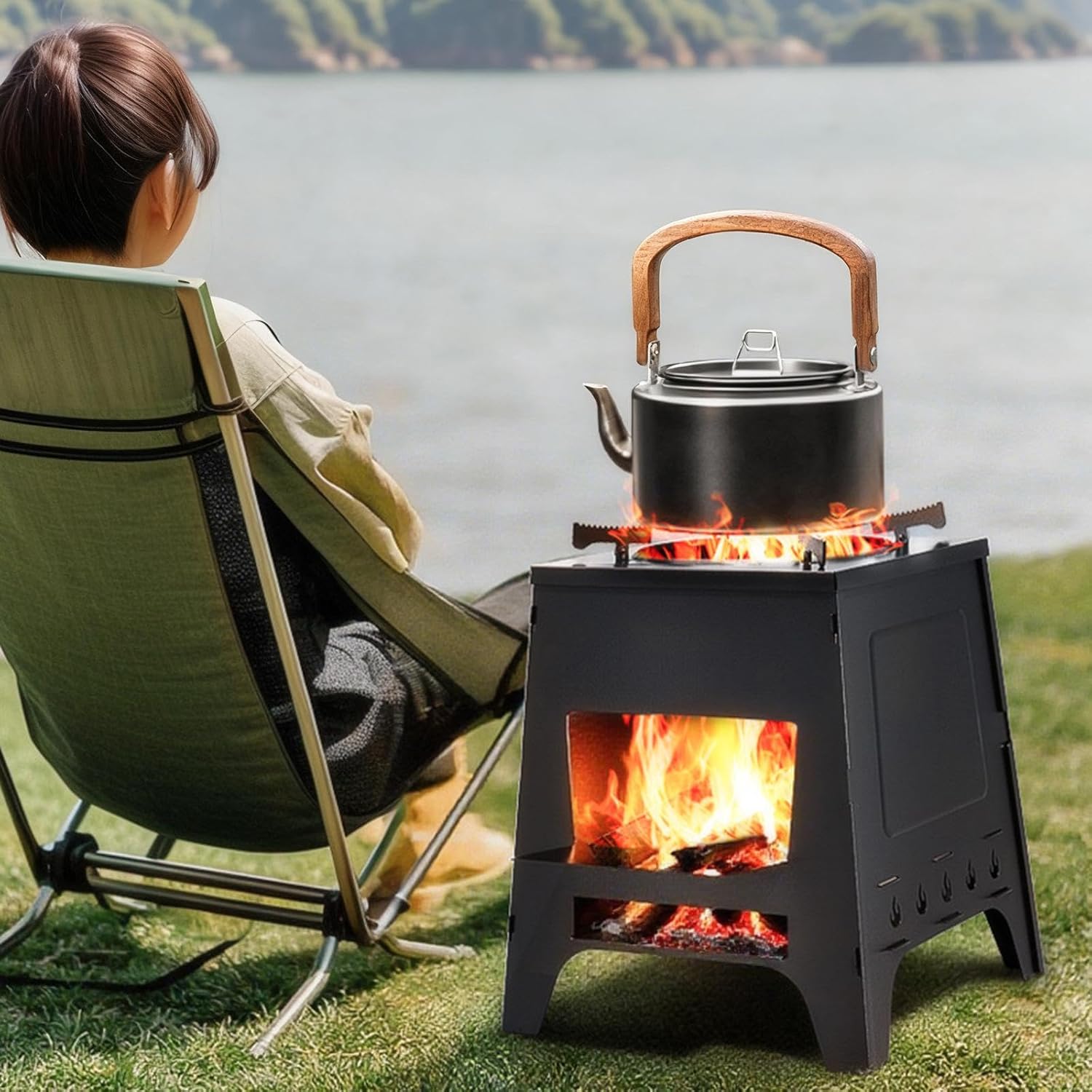 ガーデンストーブ HG-410BK 【ブラック】【80タイプ】 | 鉄板製薪