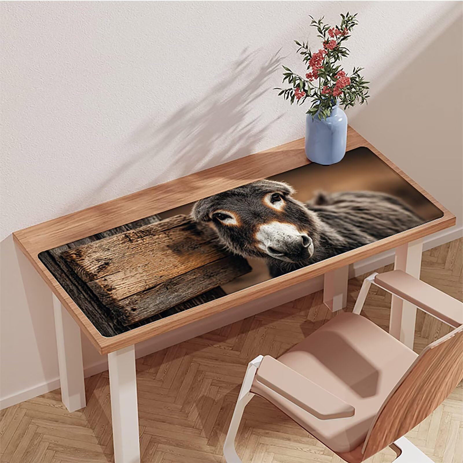 Tappetino Mouse XXL Asino, Animale Gaming Tappetino Scrivania 1200x600x3mm, Mousepad Grande con Base in Gomma Antiscivolo, Sottomano Scrivania con Bordi Cuciti, Ufficio Accessori Gaming, per PC W-5825