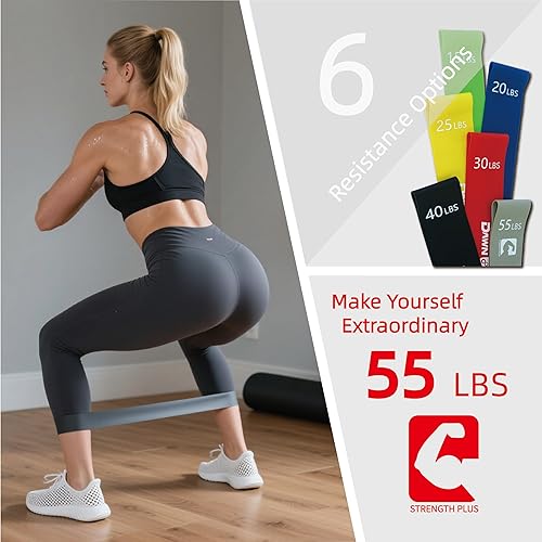 Miniatura 3 de Juego de 6 bandas de resistencia para ejercicio  Bandas elásticas de entrenamiento para yoga, entrenamiento de fuerza, terapia física  guía, tarjeta