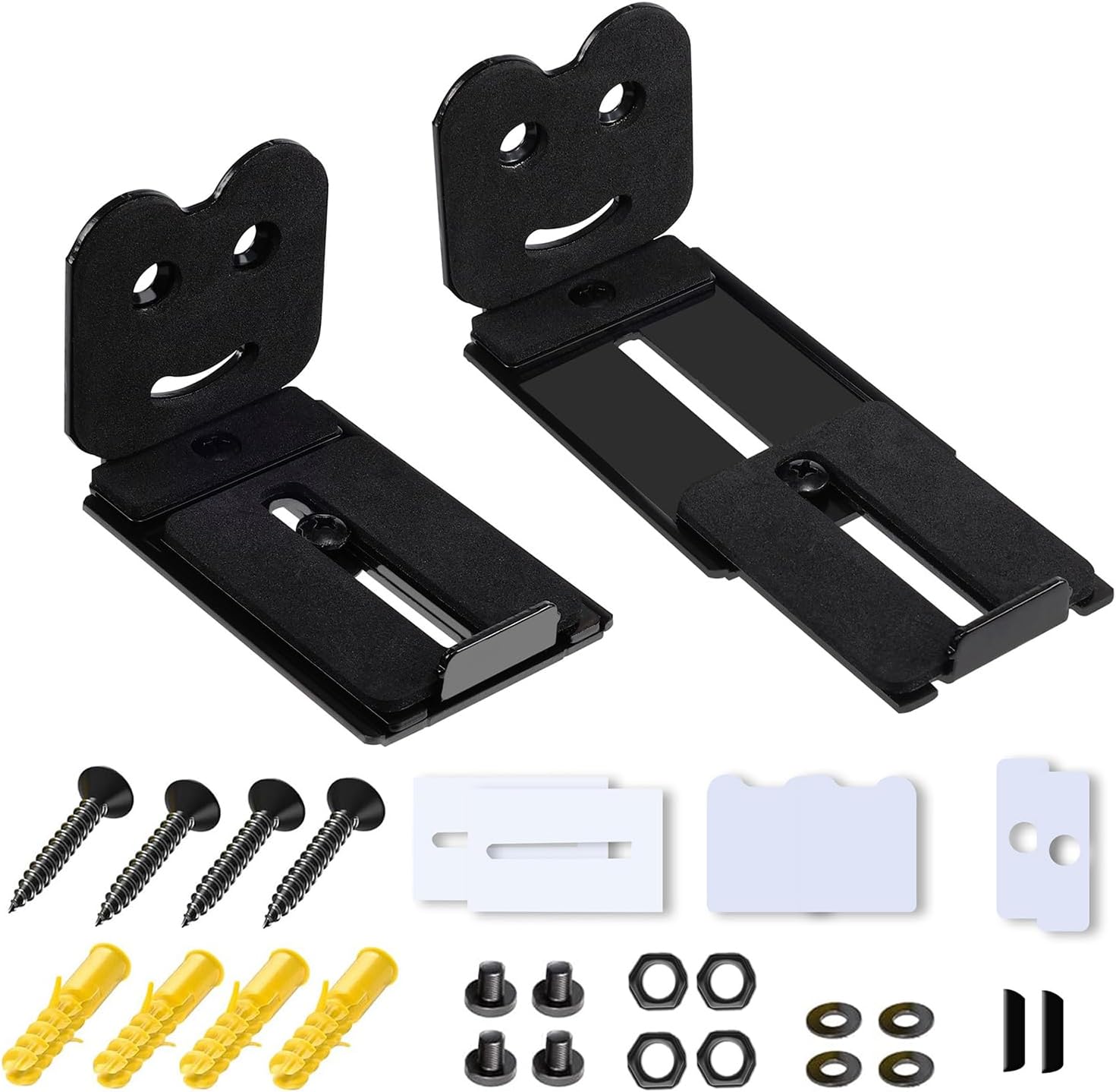 2pcs Adjustable Soundbar Wall Mount Brackets Speakers Wall Stand for Heavy Center Channel, 50KG Capacity Floating Rack