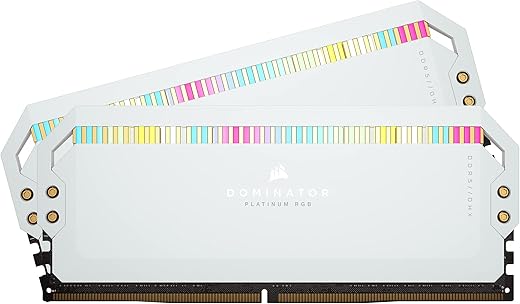 Corsair Dominator Platinum RGB DDR5 64GB (2x32GB) DDR5 5600MHz C40 Intel Optimised Desktop Memory (Onboard Voltage Regulation, Patented CORSAIR DHX…