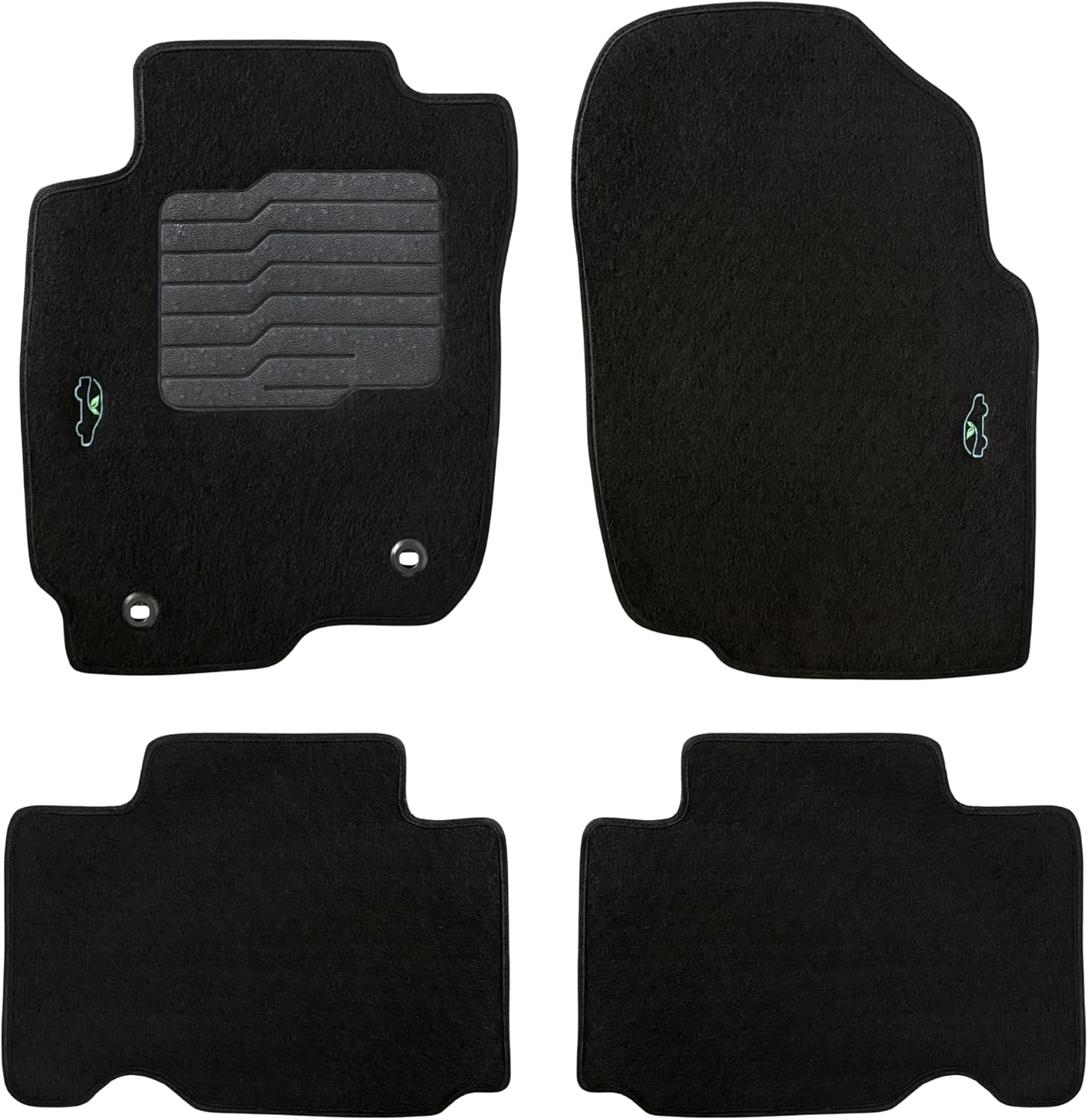 ecoMats Carpet Floor Mats Custom Fit for 2013 to 2018 Toyota Rav4, with Anti Slip DDriver Heel Pad and Safety Locks, Black, Rav-4