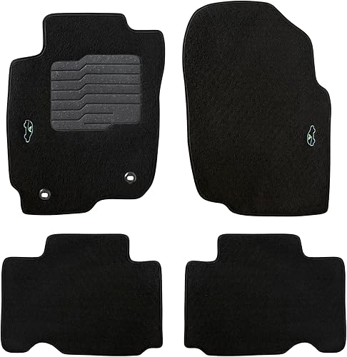ecoMats - Tapetes de piso para Toyota Rav4 2013 a 2018, con almohadilla antideslizante para el talón y cerraduras de seguridad, color negro, Rav-4