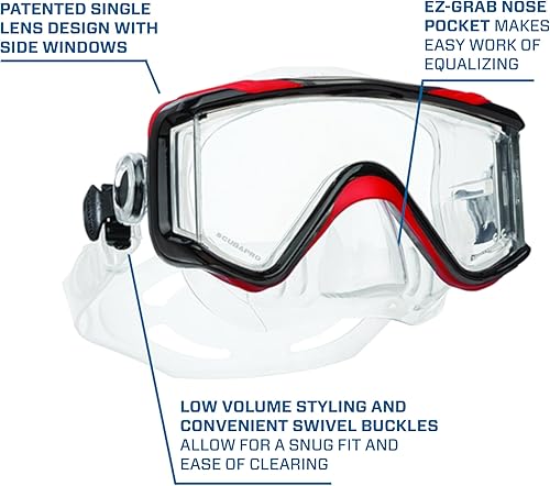 Miniatura 3 de SCUBAPRO Crystal Vu Plus - Máscara de buceo, sin purga, color rojo