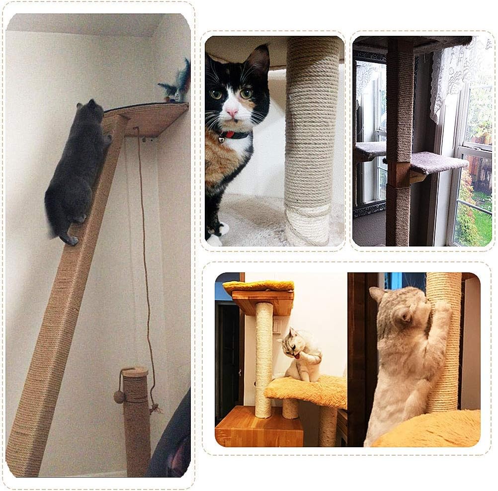 Aoneky Replacement Cat Scratching Post Sisal Rope - Hemp Rope for Cat Tree and Tower