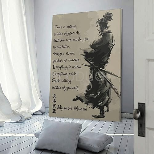 Miniatura 3 de FGRID Póster de Miyamoto Musashi con cita de Miyamoto Musashi, arte de pared samurái, pósteres e impresiones artísticas de pared para sala de estar,