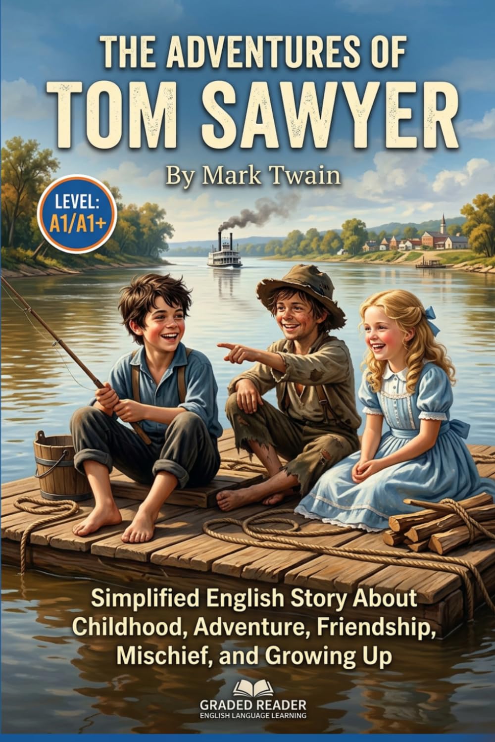 The Adventures of Tom Sawyer by Mark Twain (Level A1/A1+): Simplified English Story About Childhood, Adventure, Friendship, Mischief, and Growing Up
