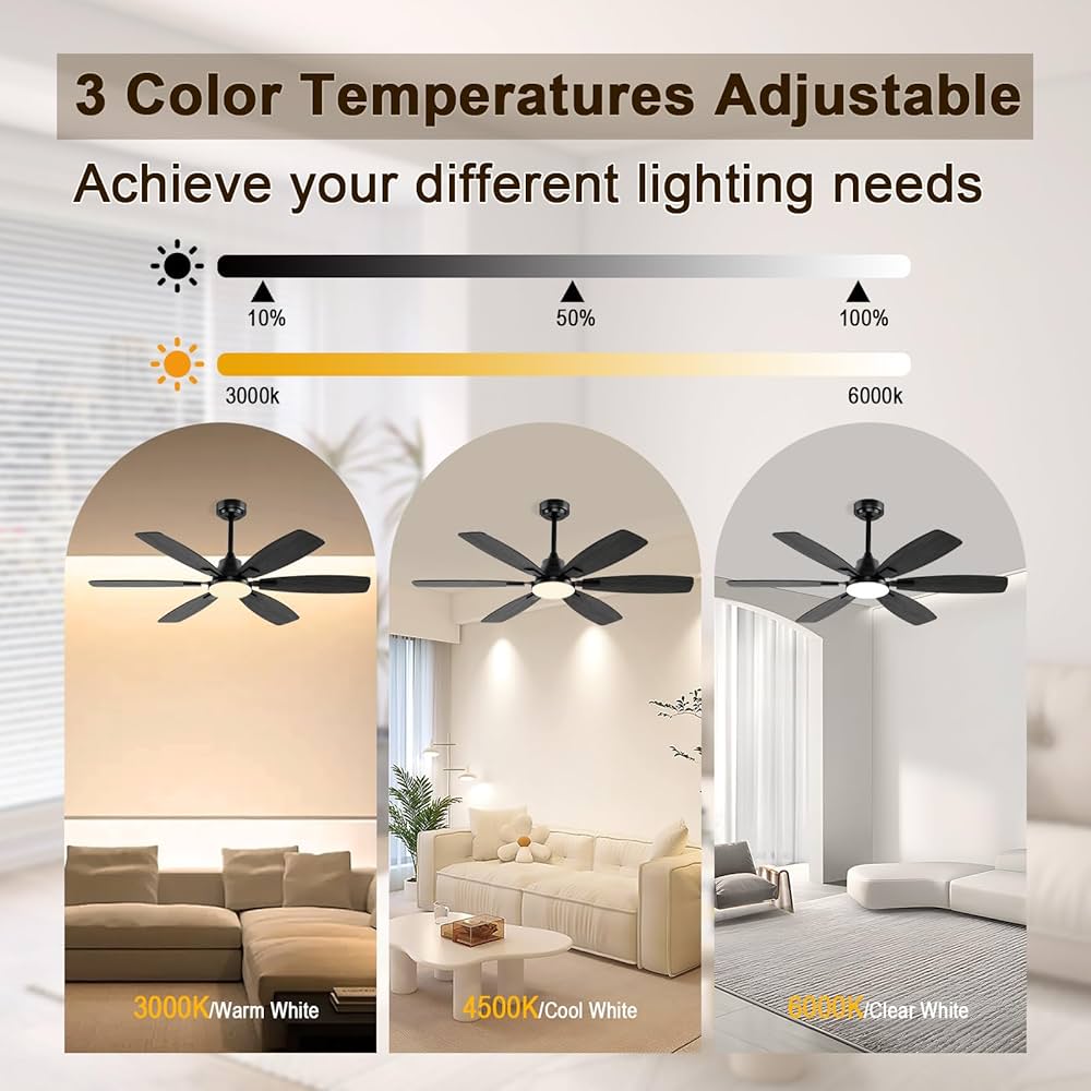 AyAyA★N Jushua 52 in. Tropical Palm Leaf Silent DC Motor Ceiling Fan