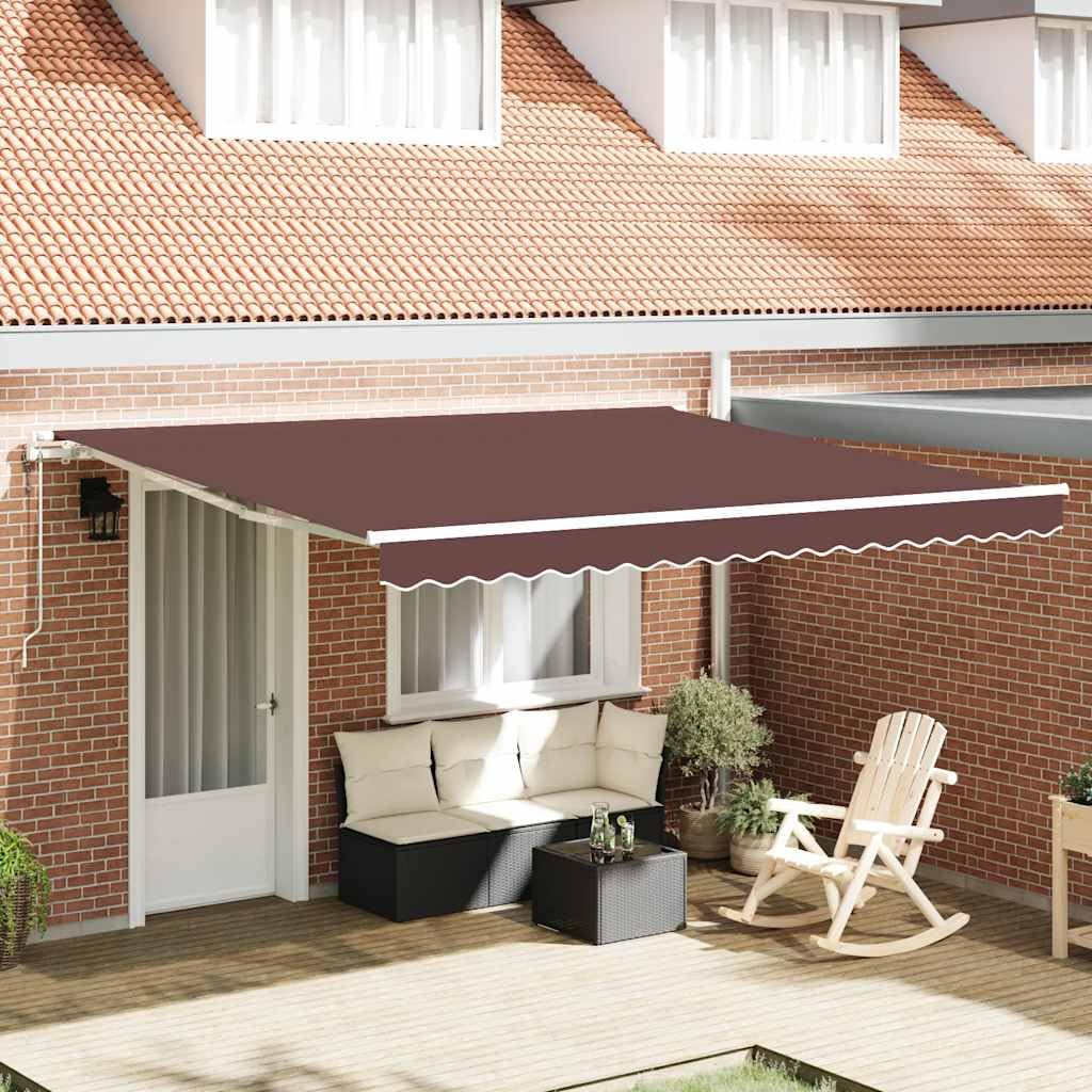 Tenda da sole automatica manuale, marrone, 400 x 300 cm