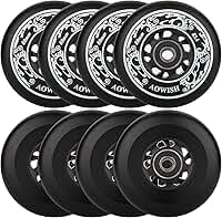 Rodas de skate em linha 85A para ambientes externos com fórmulas de asfalto Hóquei Roda de substituição com rolamentos ABEC-9 e espaçadores flutuantes (pacote com 8)