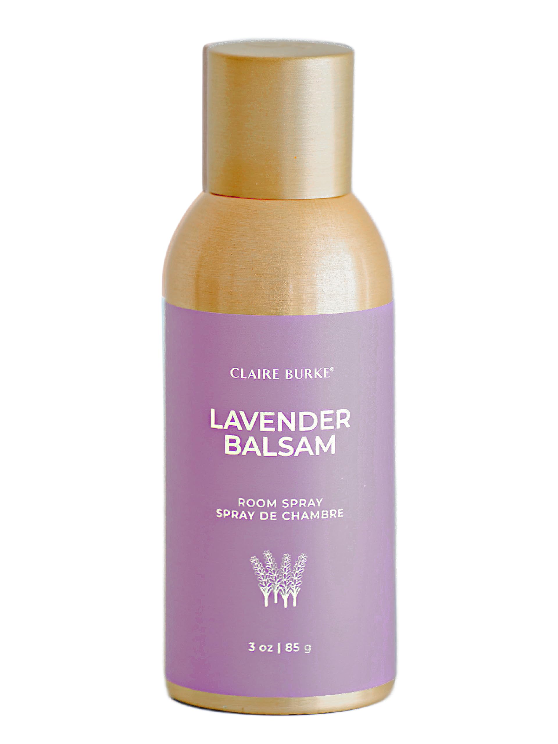 Claire Burke Lavender Balsam Scent Room Spray, 3 oz - Fresh Home Fragrance & Air Freshener, Natural Scent Home Fragrance, Long Lasting Natural Air