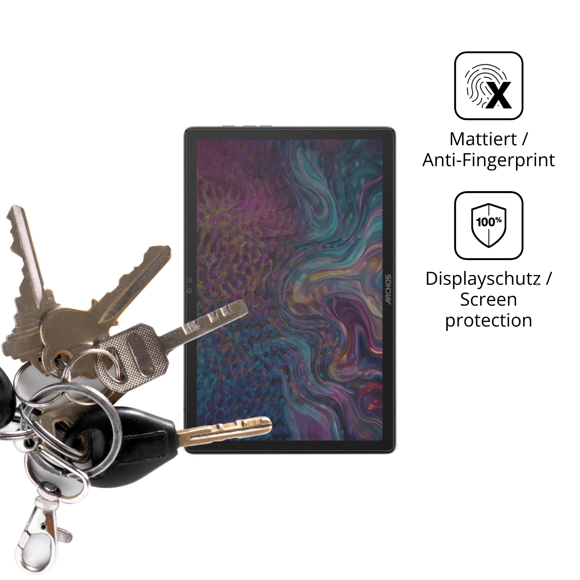 dipos Protector de Pantalla Antiespía para Archos T105 FHD 4G Ultra | Película protectora mate, filtro de privacidad 4 vías, ajuste perfecto, antiarañazos, sin burbujas, autoadhesivo