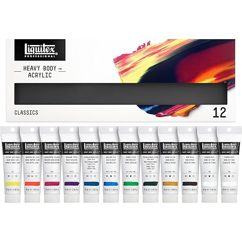 Liquitex Professional Heavy Body Acrylic Paint, Classic 12 x 59ml (2-oz) Set