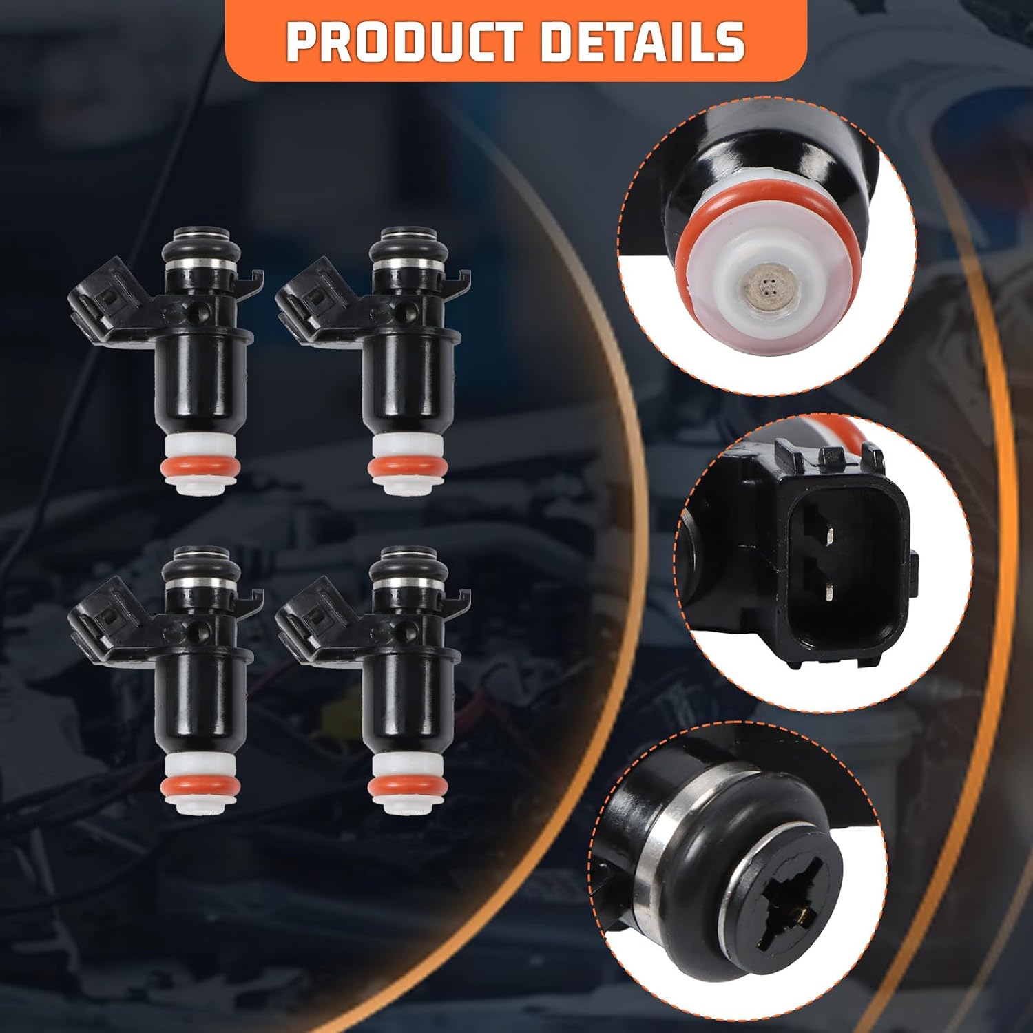 15710-10G00 4Pcs Fuel Injectors Fit for Suzuki GSX-R1000 GSXR1000 2003-2006 Replace for 15710-14G00 1571010G00 1571014G00