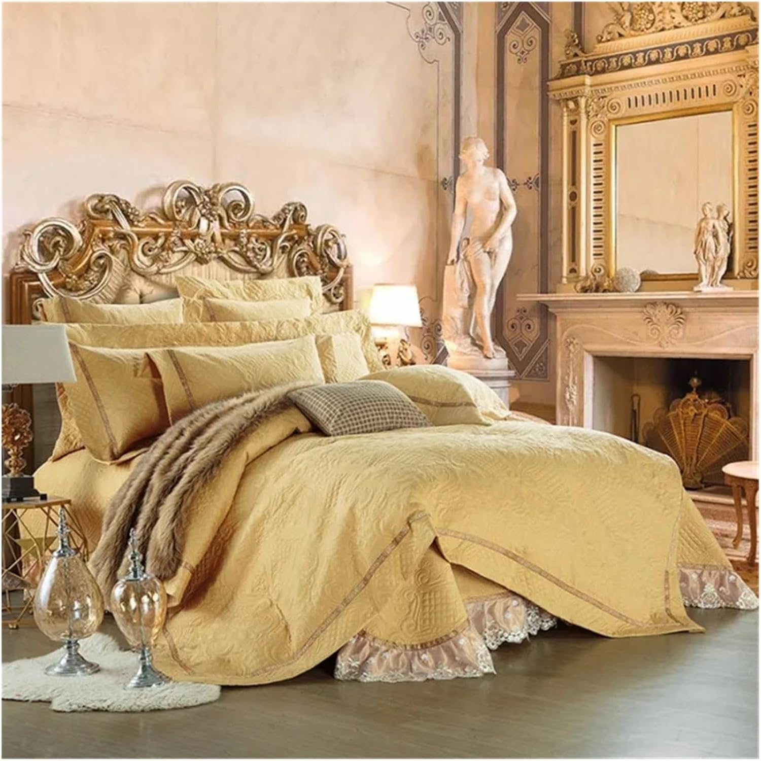 Bed, Egyptian Cotton Pure Color Bedding Set 4Pieces Queen Size Bedroom Duvet Quilt Cover Set bedcover Bedspread Pillowcase