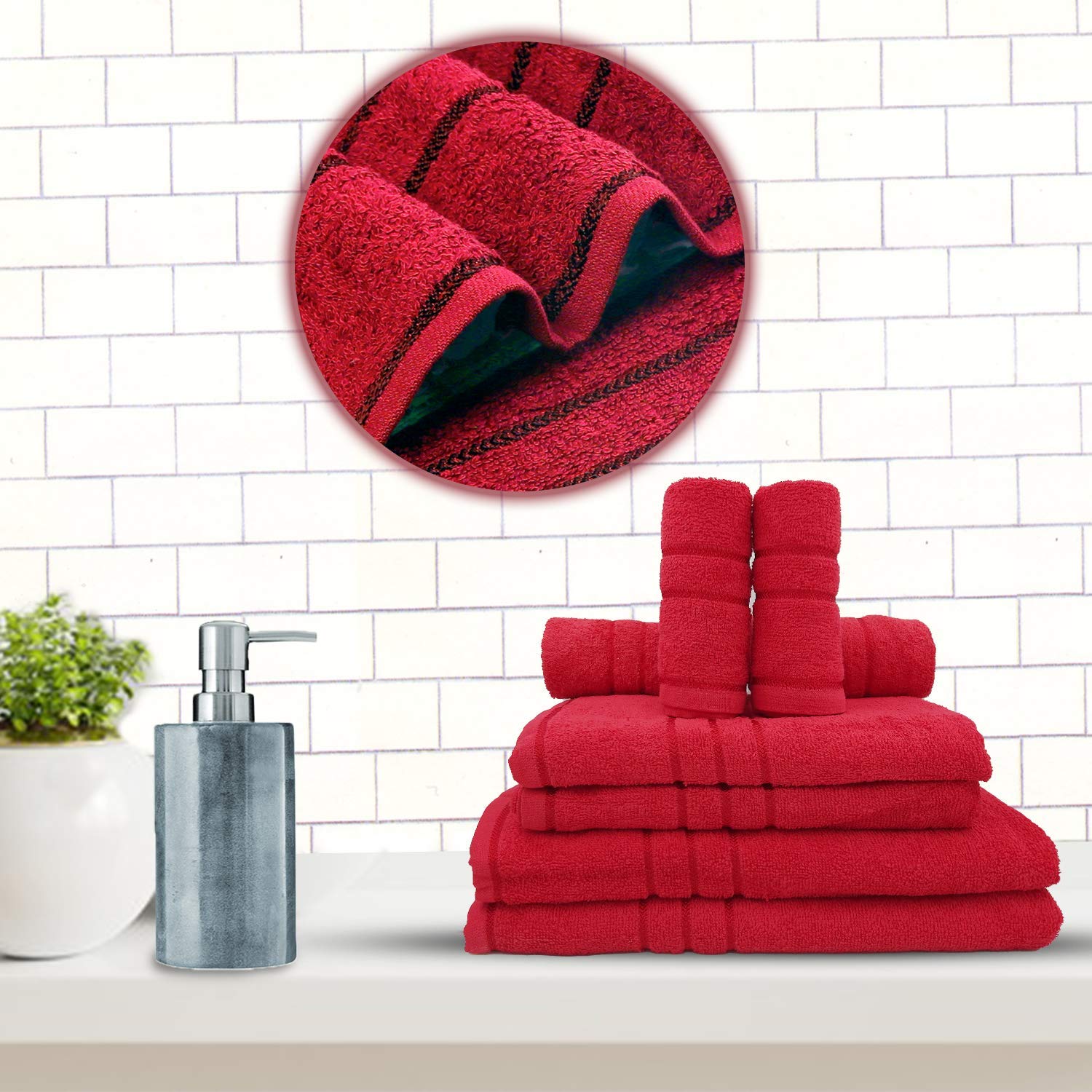 Sassoon, Set of 8 100 Cotton Bath Towel, 380 GSM, Soft Luxury Material