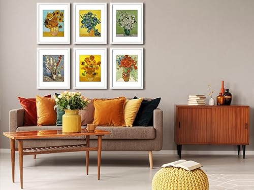 Vista 290 de Juego de 6 portarretratos de 5 x 7 con cristal real para fotos de 4 x 6 con paspartú o 5 x 7 sin paspartú, para pared o mesa, marcos de fotos