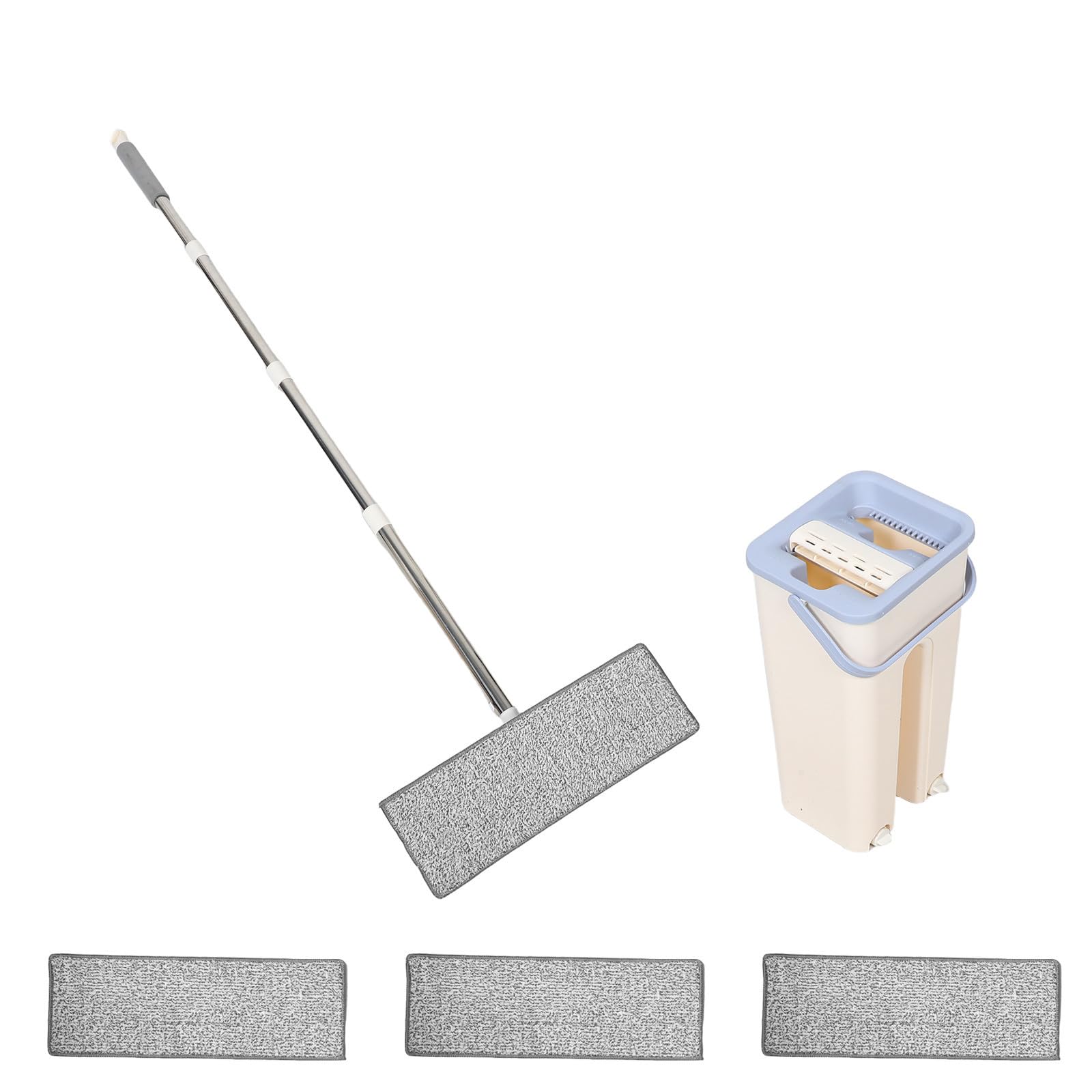 SHOWERORO Fregona Plana Cubo para Uso Doméstico, Limpieza sin Uso de Manos