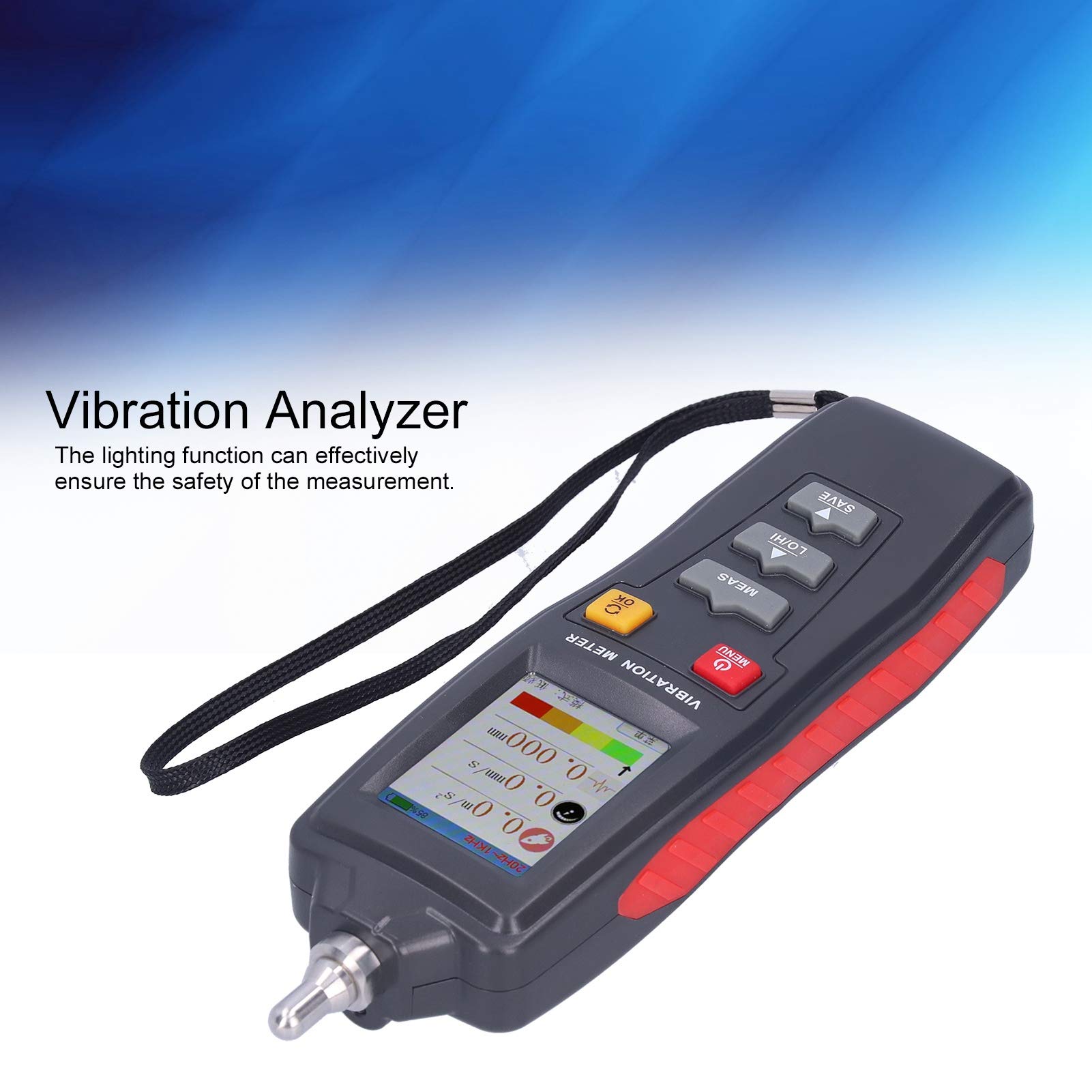 L'analizzatore LCD di vibrazione di Digital di del tester di vibrazione misura l'accelerazione e i parametri di frequenza