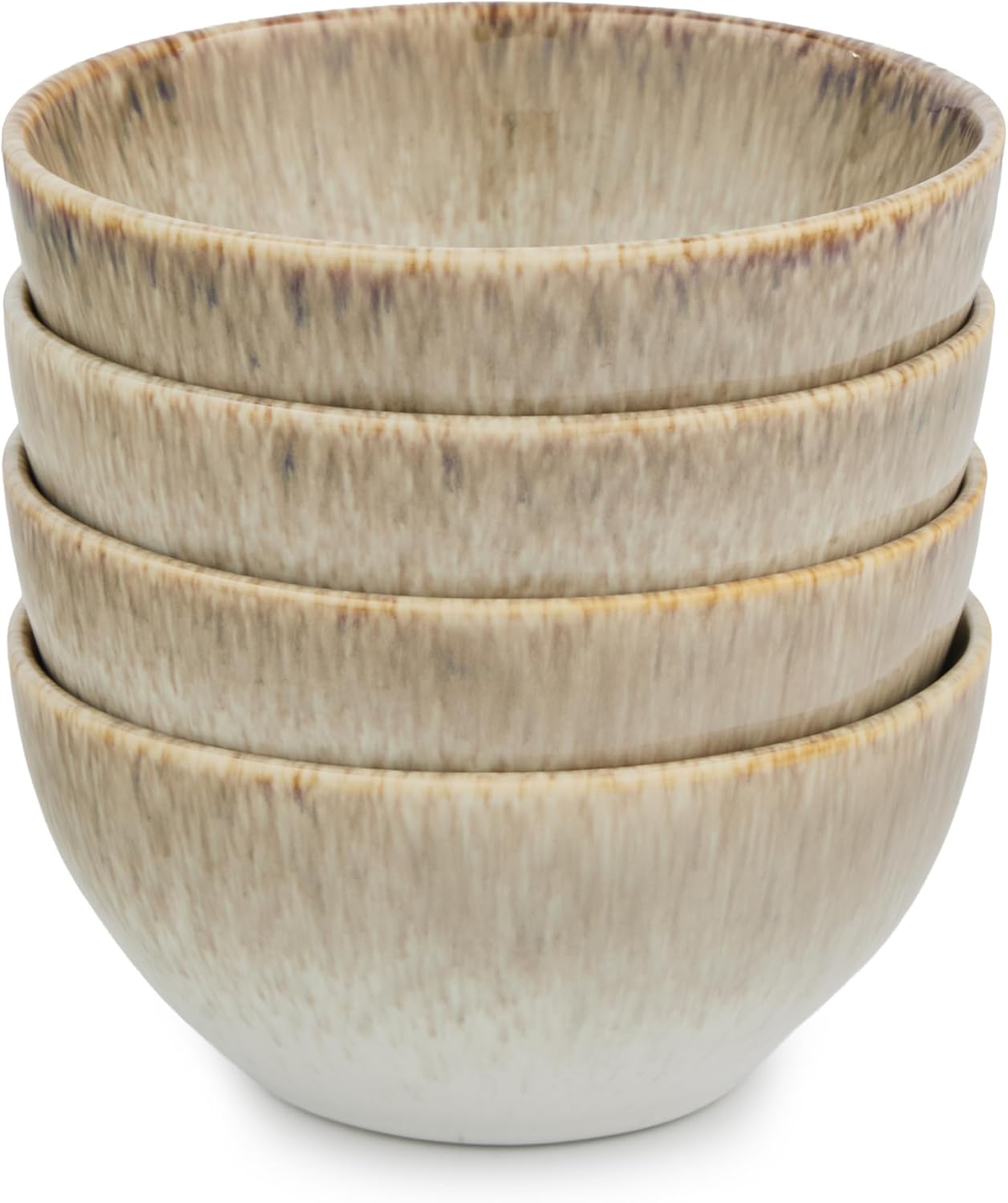 Yellowstone 4-Pc Rainwater Cereal Bowl Set – Durable Stoneware Bowls with Reactive Glaze Finish, 6-Inch Diameter, Microwave, Dishwasher & Oven Safe – Rustic Modern Everyday Dinnerware