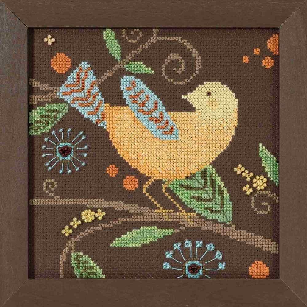 Mill Hill Yellow Bird Beaded Counted Cross Stitch Kit 2018 Debbie Mumm Out On A Limb Collection DM301812
