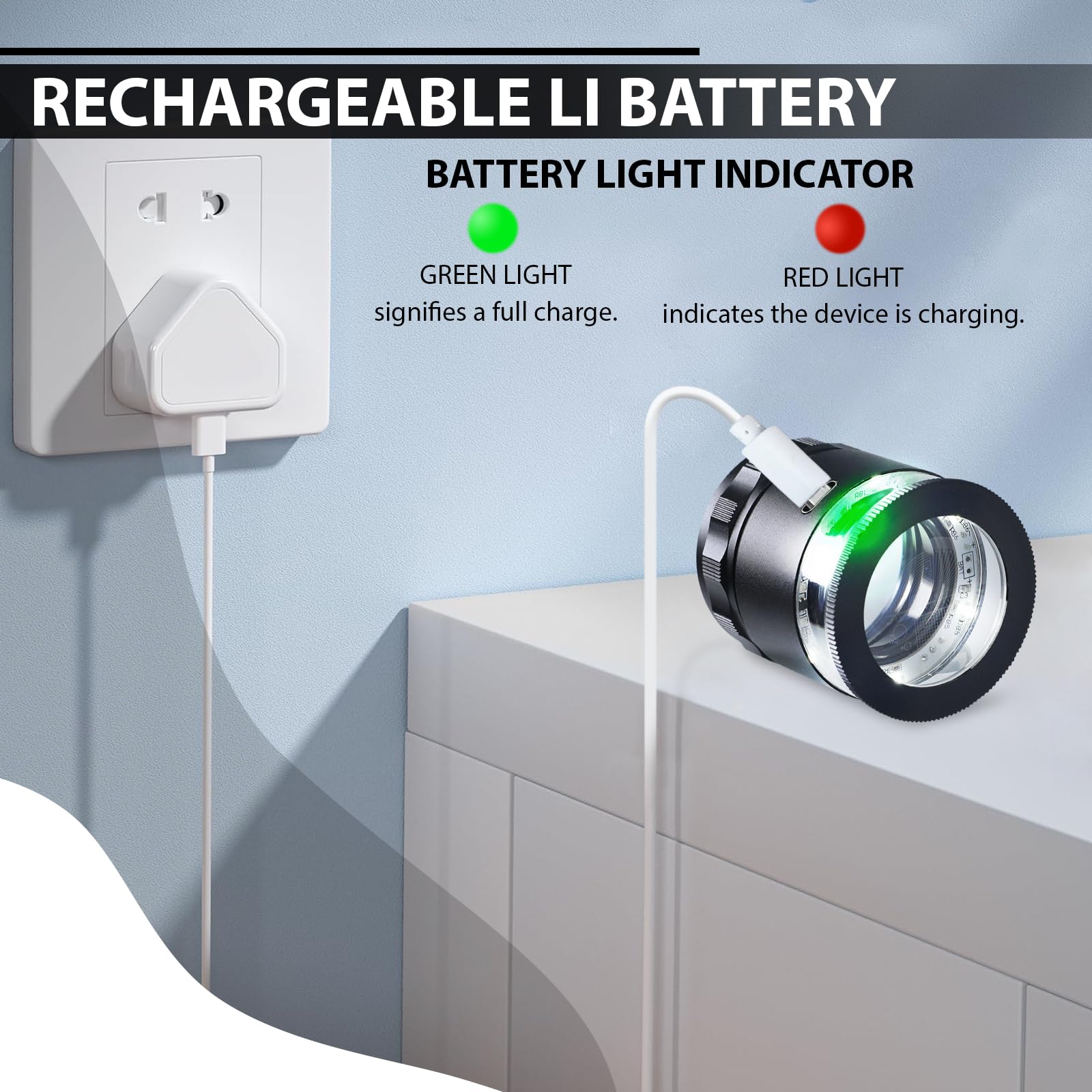 Lente d'ingrandimento 10X ricaricabile 6 LED 25 mm per gioiellieri gemme monete francobolli orologi