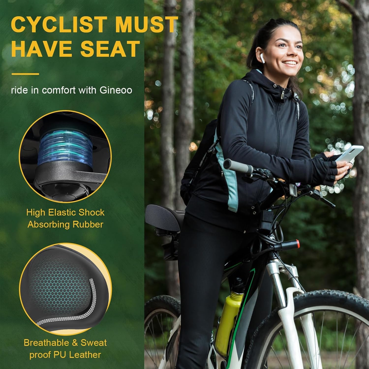 Cojín de asiento de bicicleta de gran tamaño sin nariz, cómodo asiento de bicicleta para hombres y mujeres, sillín de bicicleta extra ancho compatible con Peloton, bicicleta eléctrica