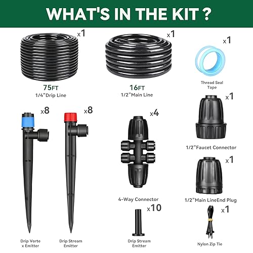 Miniatura 2 de Sistema de riego por goteo para jardín, kit de riego de jardín de conexión rápida actualizado 2026 todo en uno con tubo de riego de 1/2 pulgada