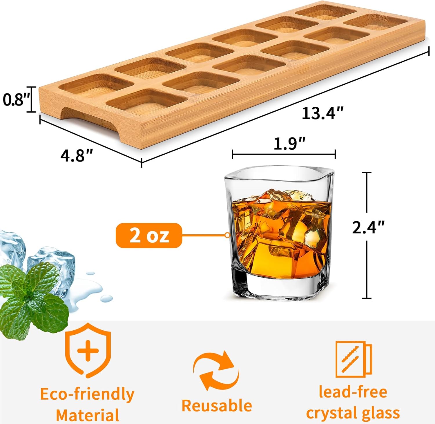 INFTYLE Shot Glass Set - 2oz/60ml Set of 12 Shot Glass Tray Holder Set Thick Base for Club Bar Party (12pcs) - Image 2