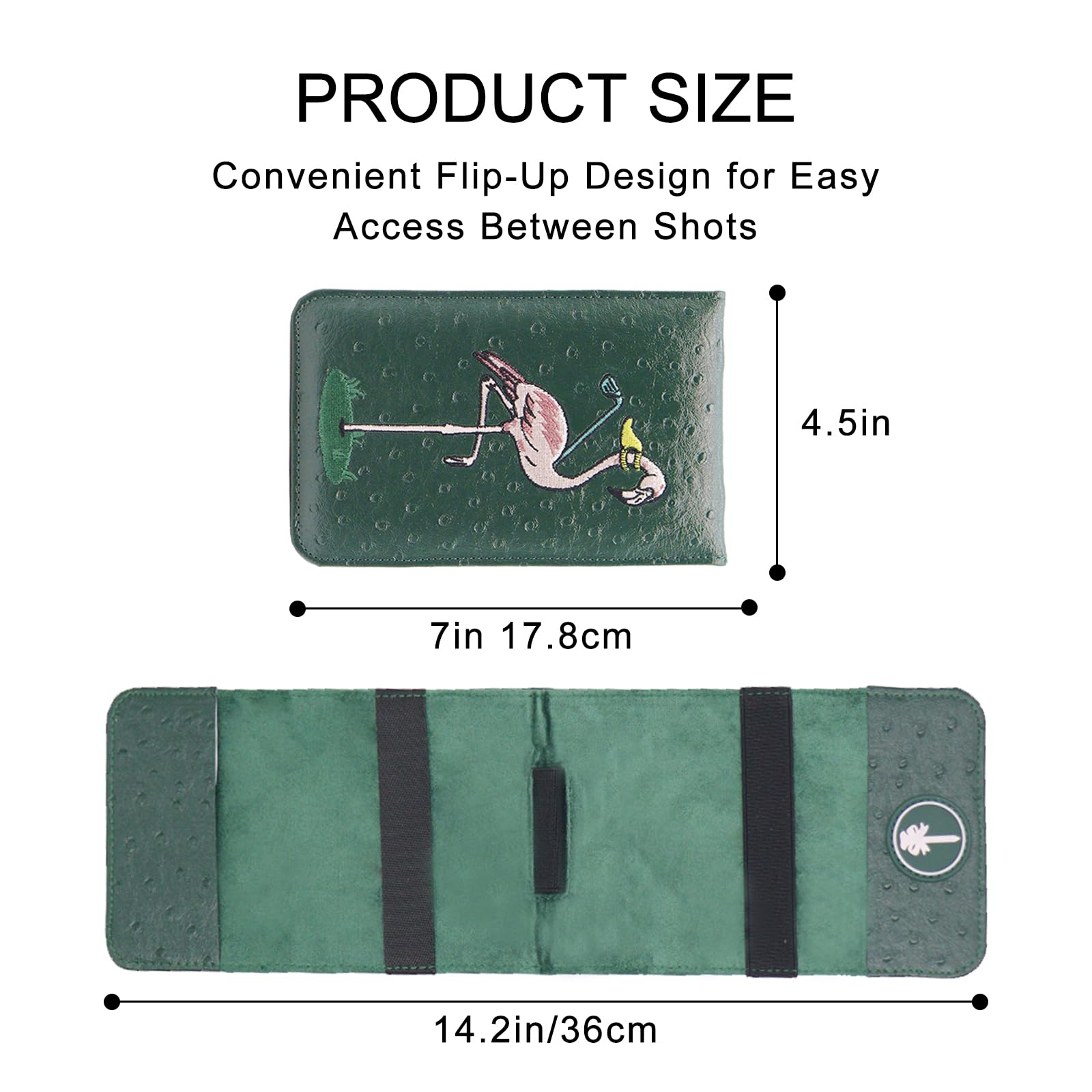 PINKTEE Soporte para tarjetas de puntuación de golf funda de piel de lujo protector de bolsillo