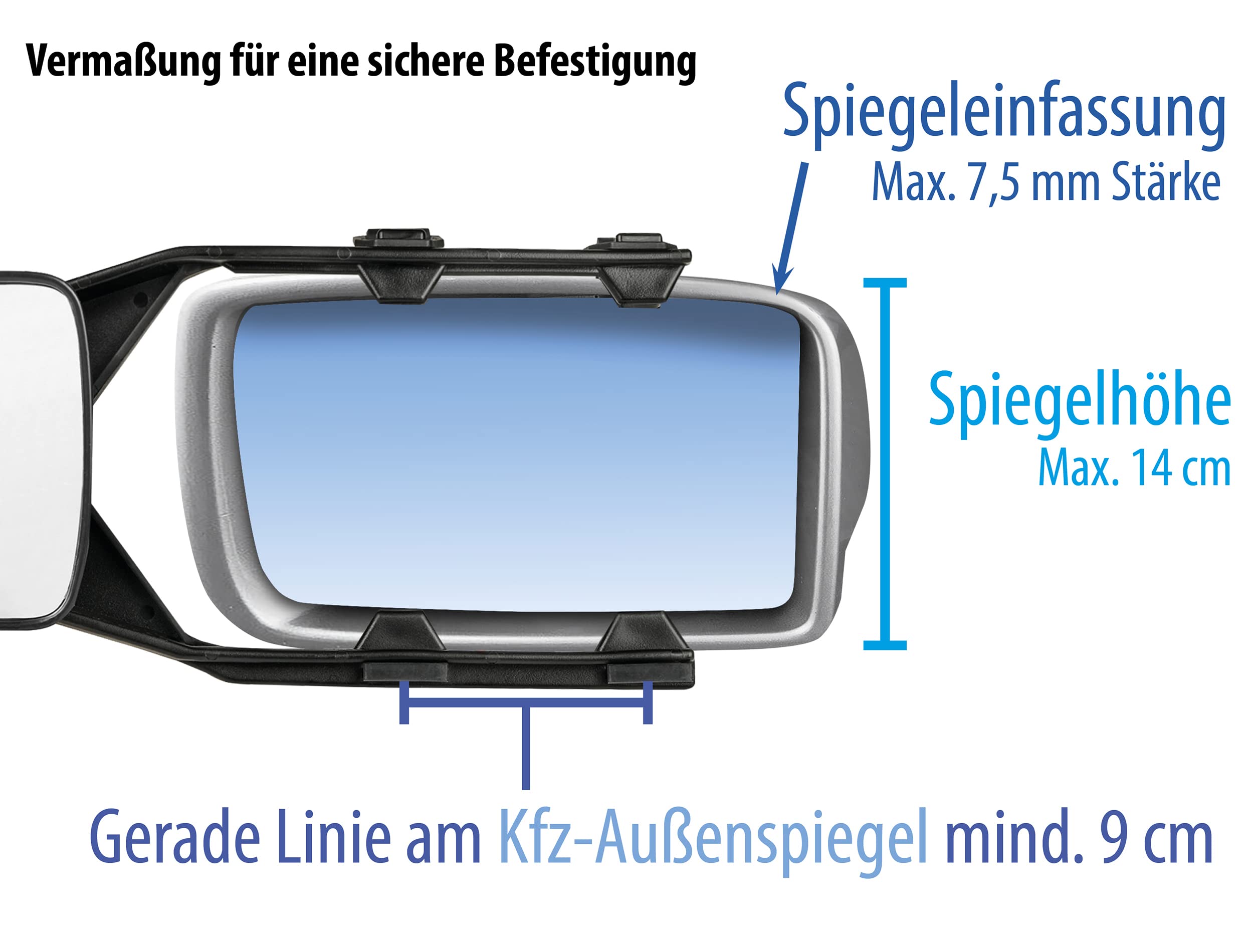 Calima 46042 zestaw lusterek do przyczep kempingowych, lewe i prawe
