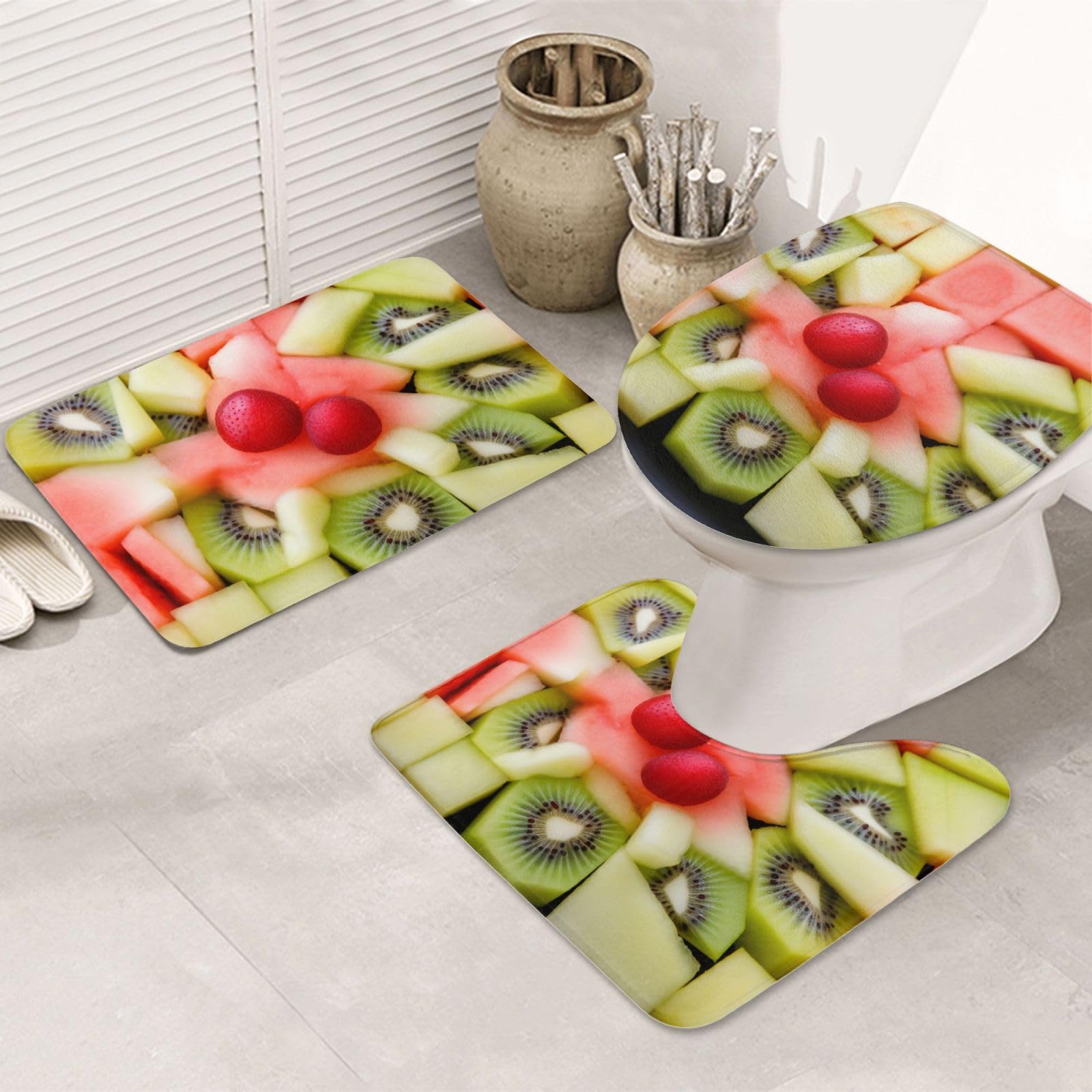 Tapis de bain imprimés pastèques pour une salle de bain fraîche et vitaminée