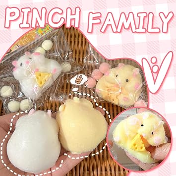 2 adet Squishy Hamster Squeeze Oyuncaklar, Kawaii Squishies PVC Oyuncaklar, Stres Giderici Kürk Topu OPP Çocuklar için Ambalaj Hediyeleri Genç Fidget Oyuncaklar (2 adet Hamster)