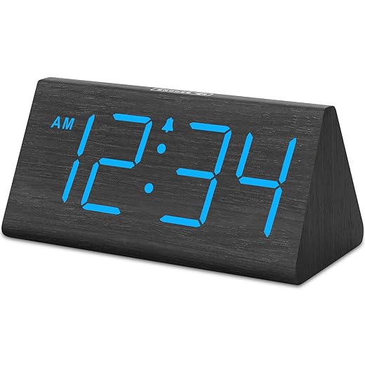 Dream Sky Wooden Digital Alarm Clocks for Bedrooms Electric Desk Clock with Large Numbers, USB item