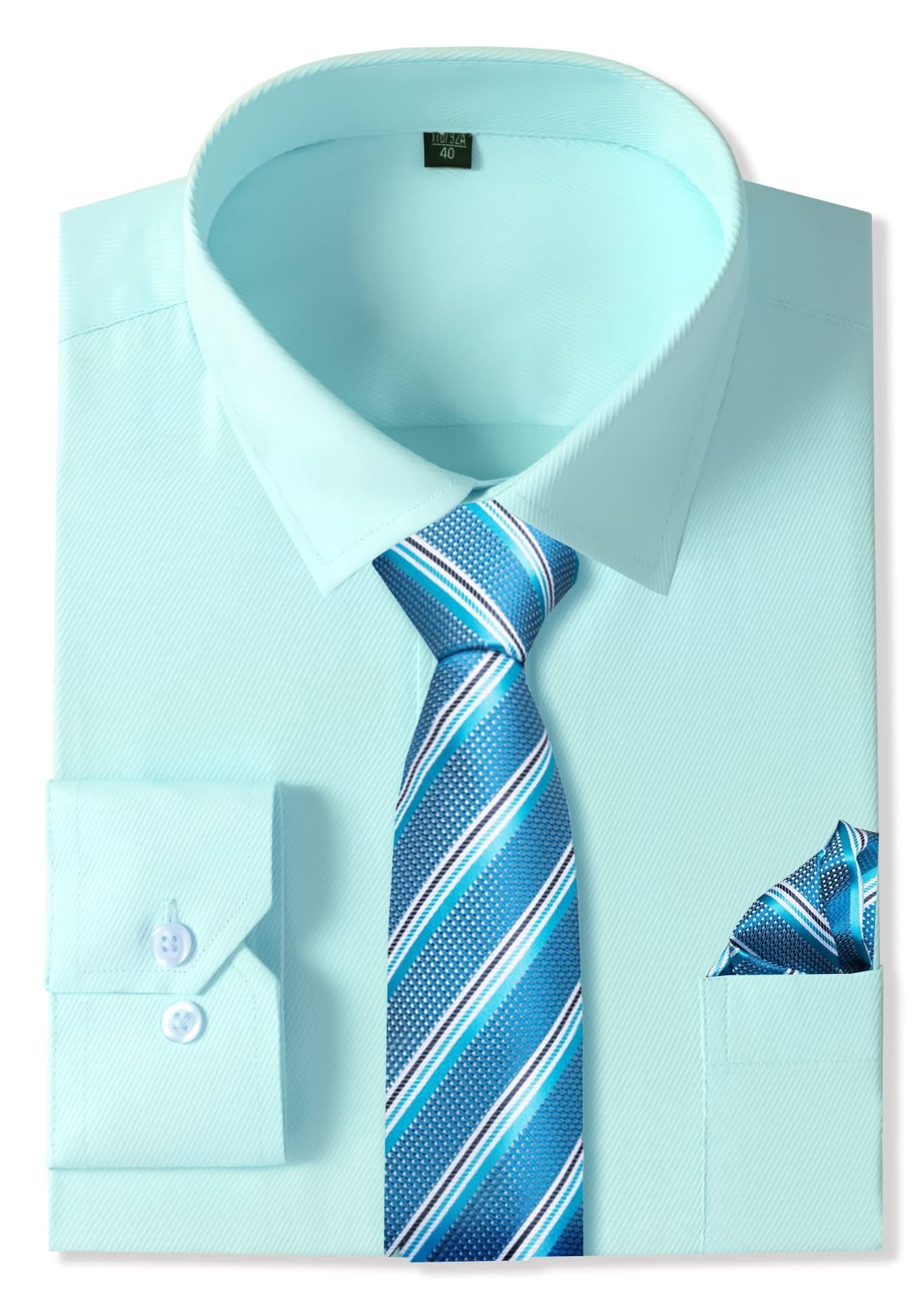 blue color shirt matching tie