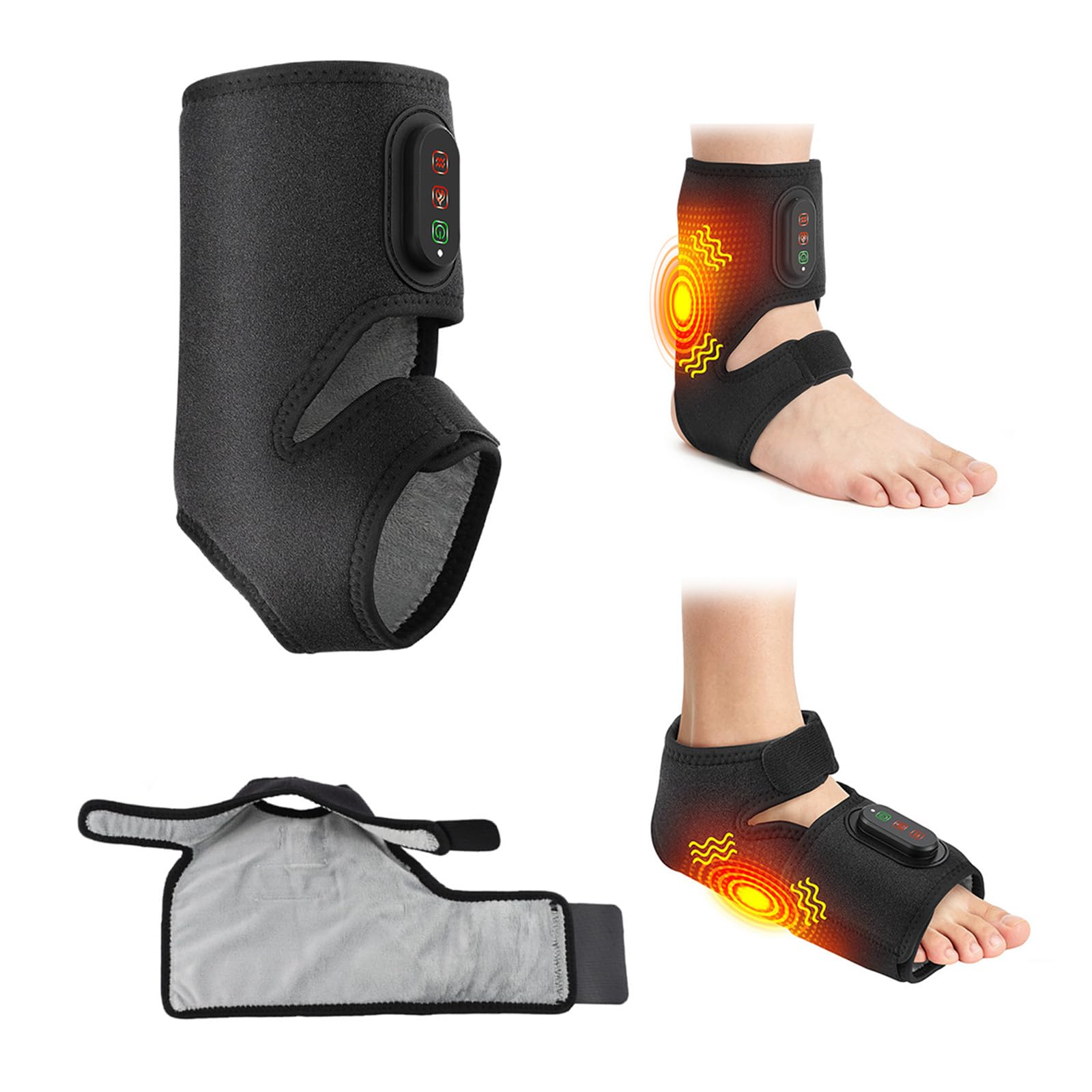 Fußmassagegerät Elektrisch Kabellos 2 Stück mit Wärme und Vibration