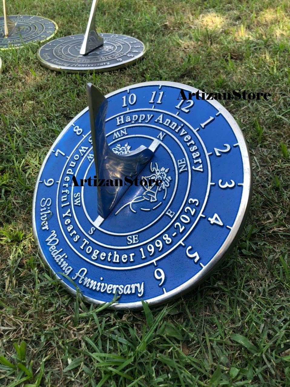 25th Wedding Anniversary Sundial Gift Solid Brass Wedding Anniversary Sundial Gift Idea is A Great Present for Him, Her, Parents, Or Couple for 25 Years Marriage Anniversary