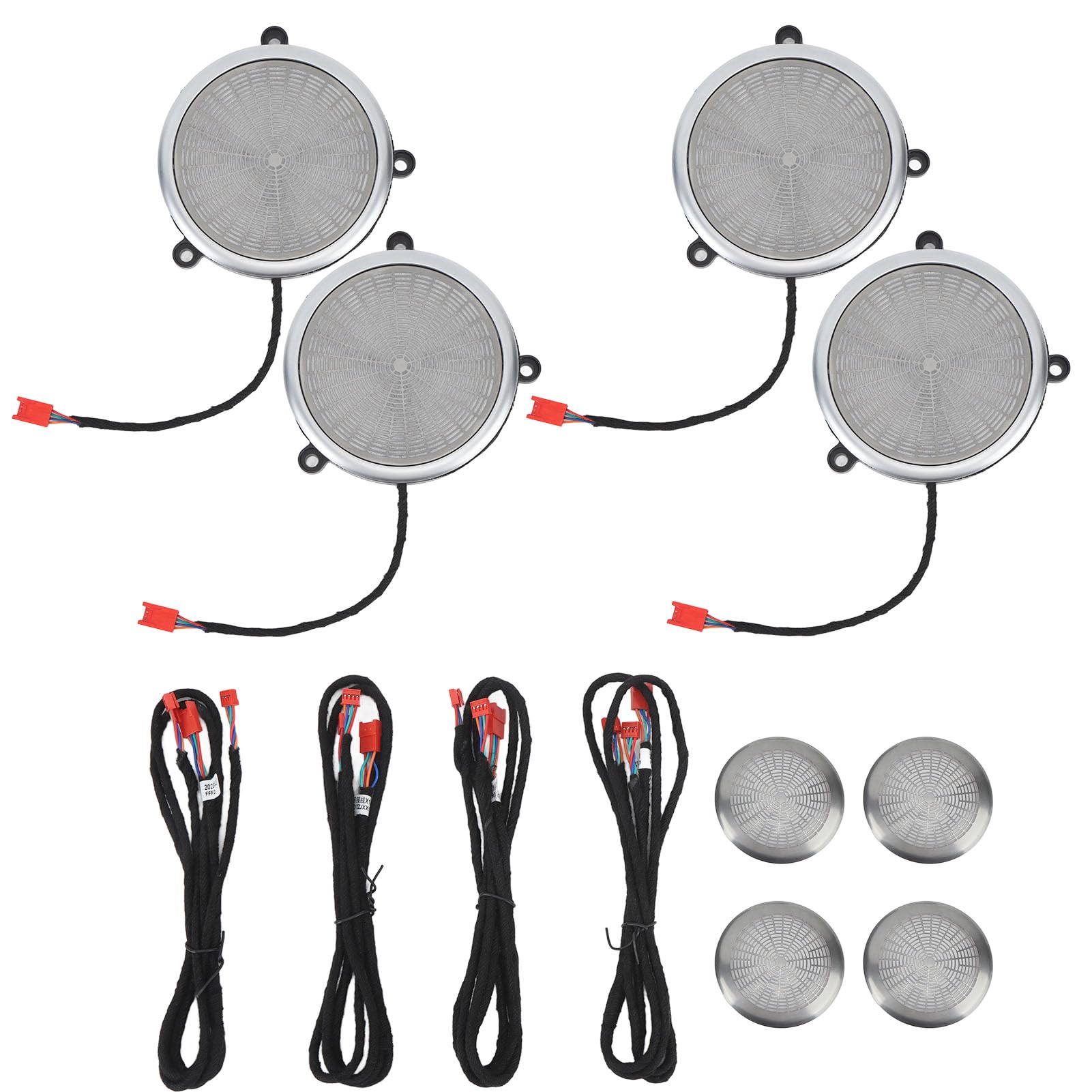 Cubierta de Altavoz de Puerta de Coche, KIMISS Cubierta de Altavoz de Audio de Coche Cubierta de Altavoz de Luz Ambiental de Puerta de Cromo Mate para Range Rover Sport L494 2014