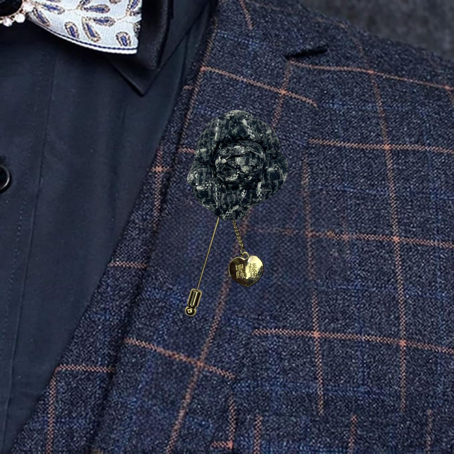 Ani Accessories® Suit Rose Brooch Men and Women | Handmade Flower Fabric Brooch Collar Pocket Decorative Pin 4 710PuMgrMSL. SL1500