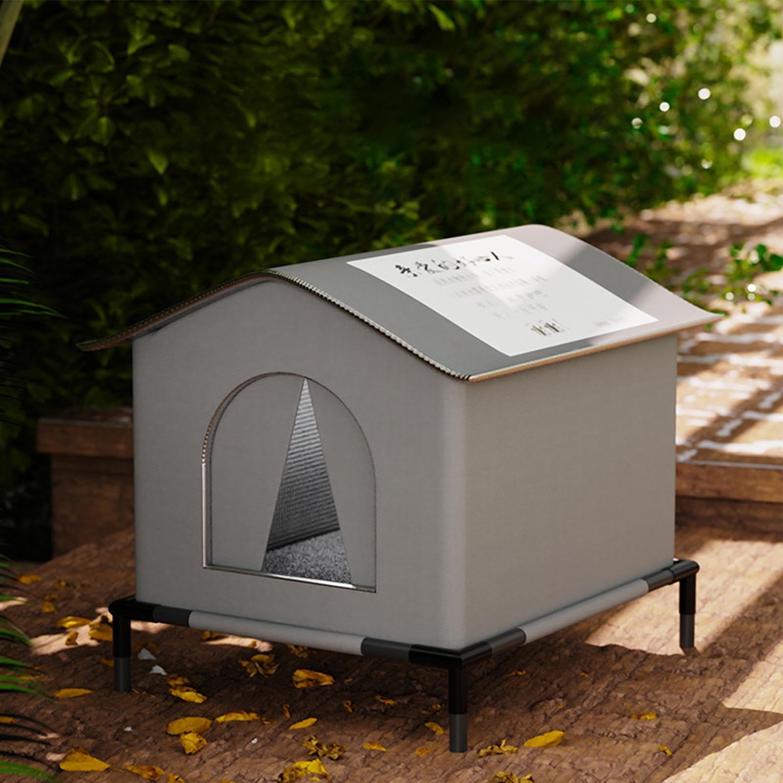 Cuccia invernale per gatti in tessuto Oxford, per animali domestici chiusa resistente alle intemperie, impermeabile all'esterno della casa, casa per gatti isolata di eccellente qualità, cuccia | Casetta Termoisolante E Impermeabile Gatti Giardino Cortile