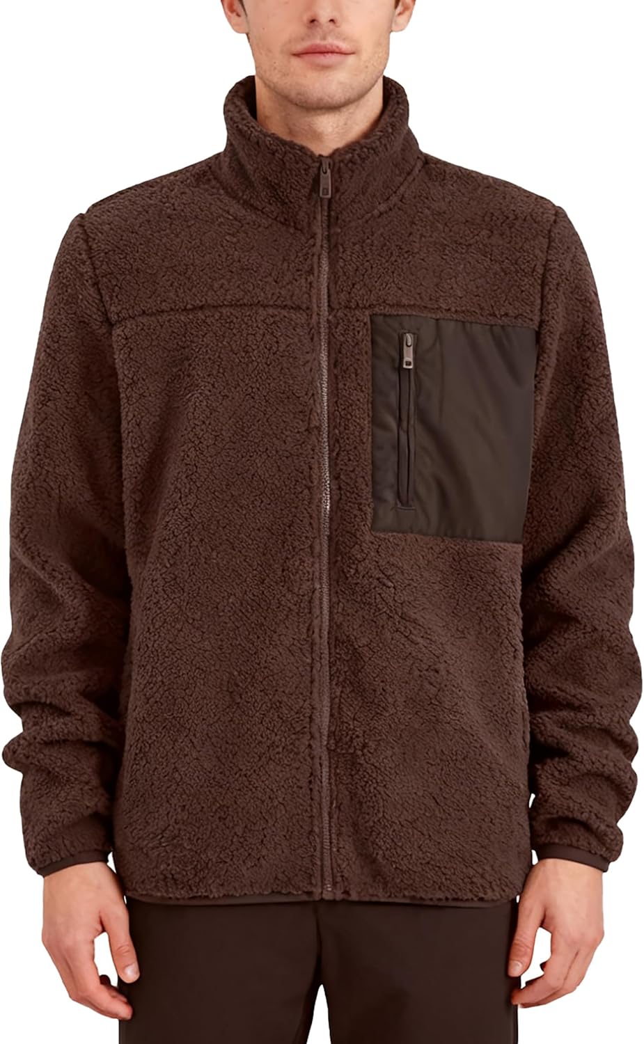 TanBridge Men's Fleece Jacket Full Zip Polar Fleece Lightweight Breathable Jacket for Winter Cool Weather Activities