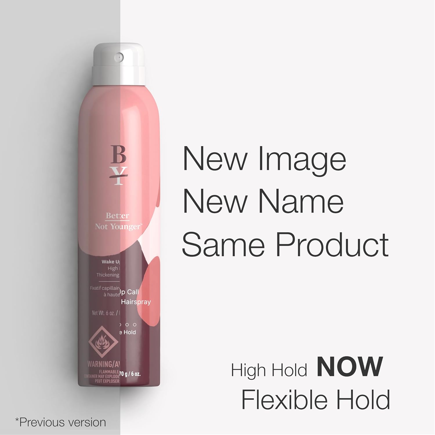 Better Not Younger Hair Thickening Hairspray – Volumizing Biotin & Bamboo Formula – Instant Fullness & Strength – Flexible & Strong Hold – Styling Spray for Women Over 40 with Thinning Hair - 6 oz