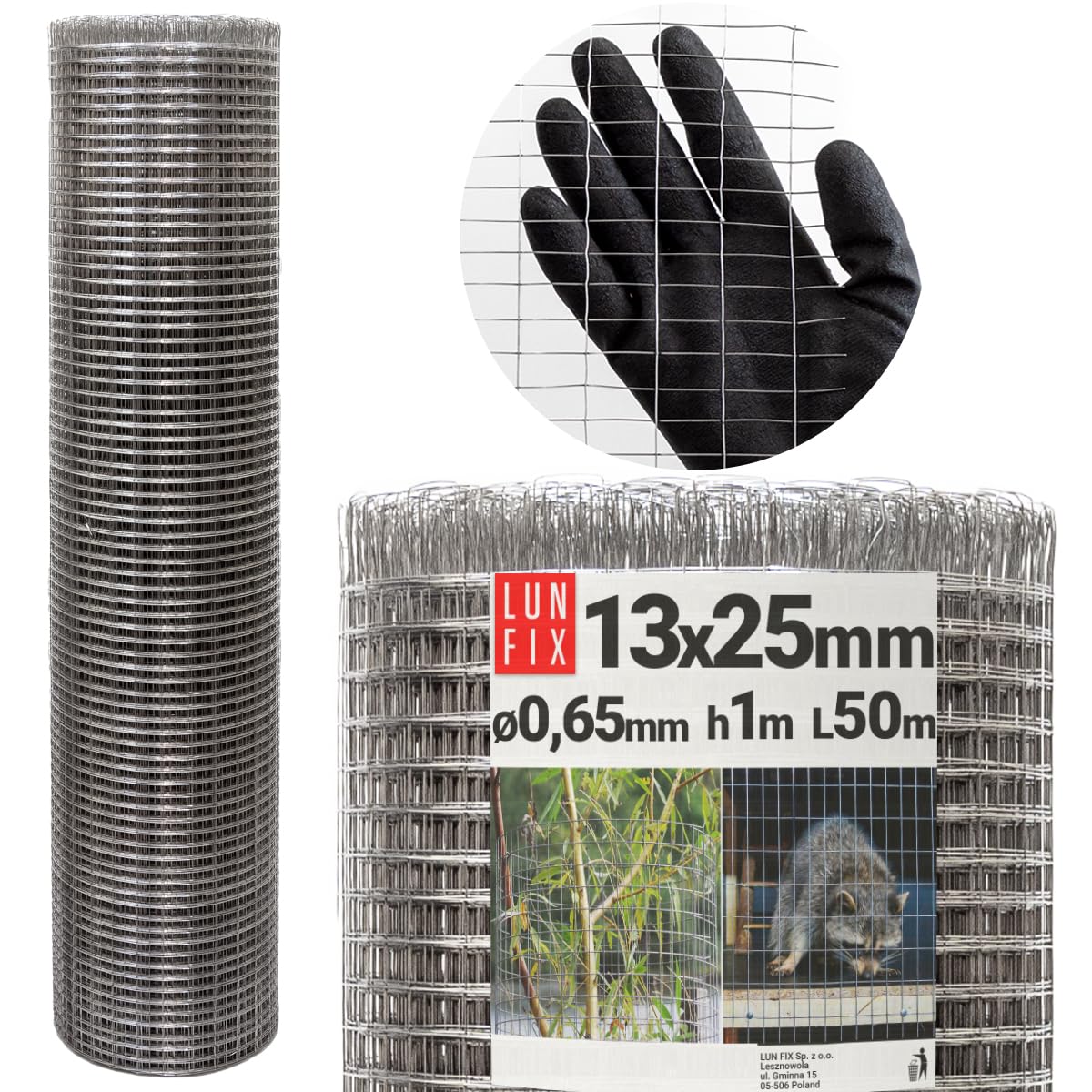 Grillage soudé pour volière, 13 x 25 cm, 0,65 mm, 1 m x 50 m
