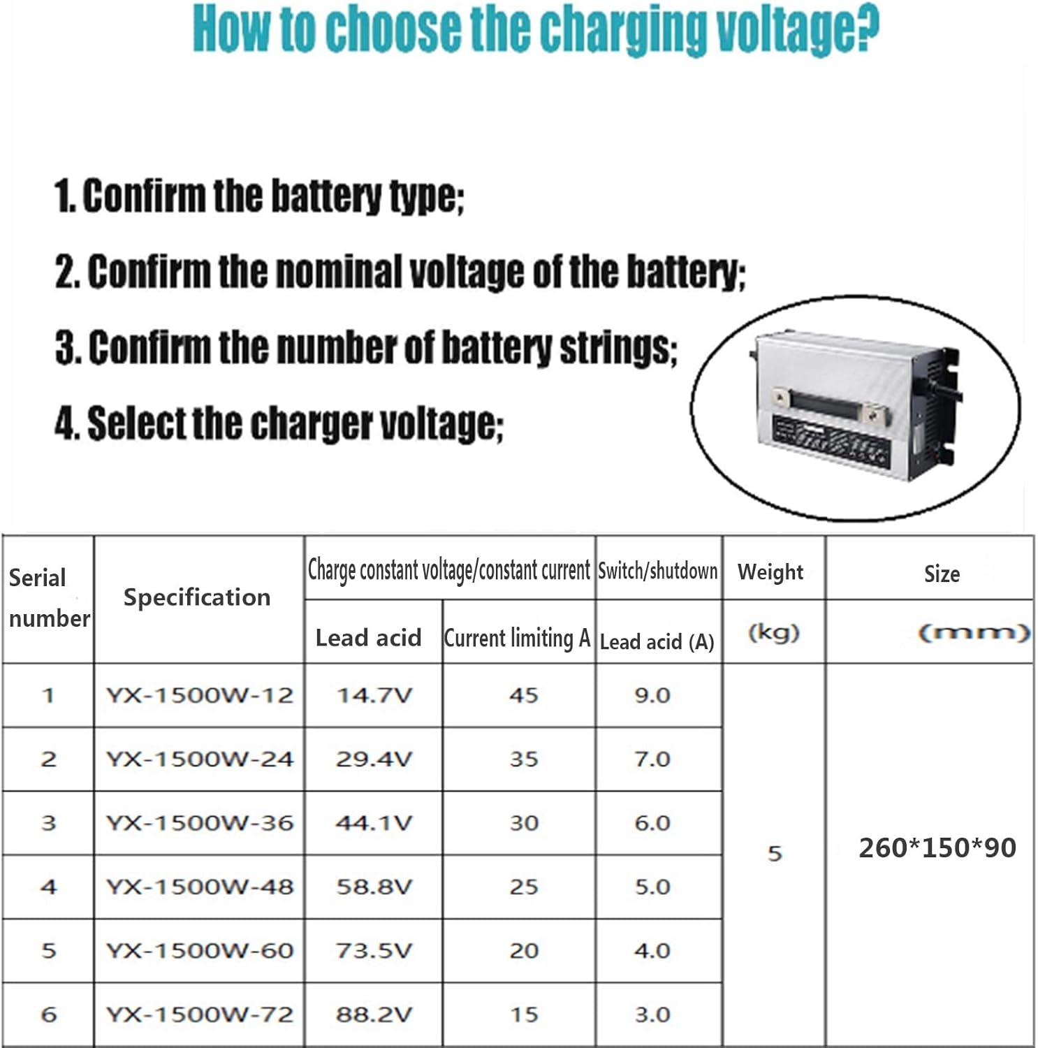 12V/24V/36V/48V/60/72V Battery Charger Electric Car Charger Electric Forklift Charger High Power Lead-Acid Battery Chargers,36v 30a