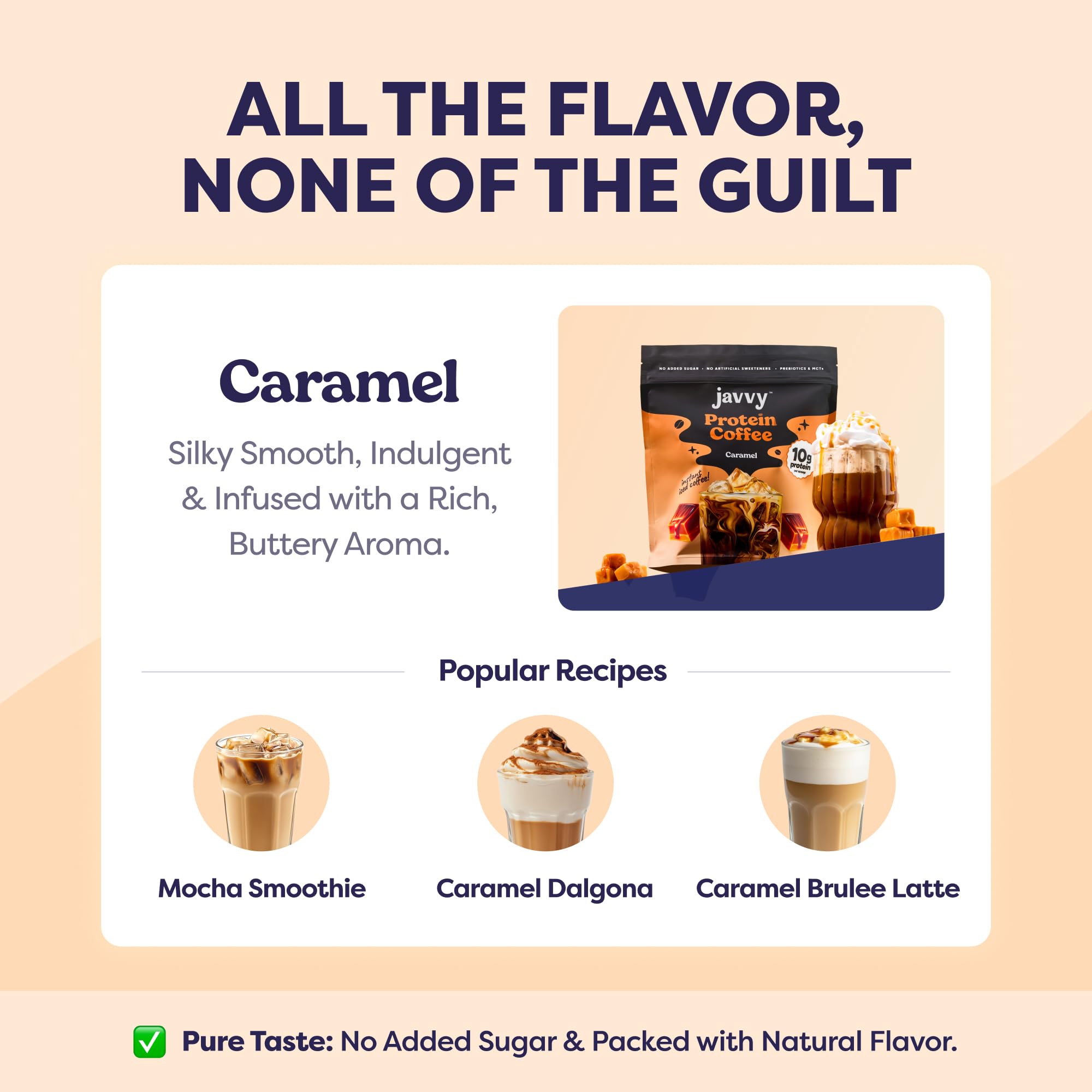 Caramel Protein Iced Coffee - Premium Whey Protein Instant Iced Coffees - 100 Natural Cold Brew - Zero — view 9
