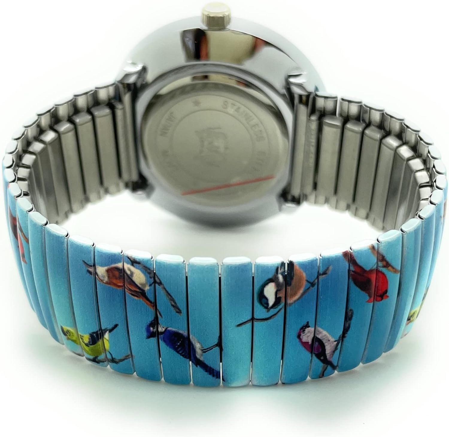 Butterfly Bird Owl Ladybug Bee Theme Women's Novelty Elegant Stretch Elastic Band Analog Quartz Fashion Watch (Bird Design 4 Songbird)